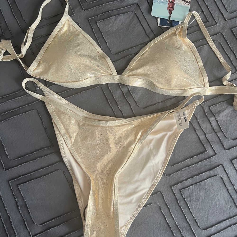 Shimmering Gold Bikini Set